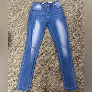 Blue Jam High rise Skinny distressed jeans Women's (Junior Size 3)